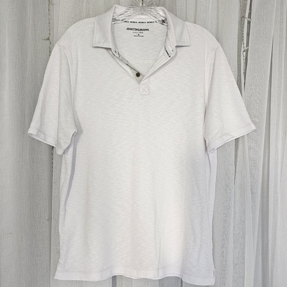 Johnston & Murphy Men's Vintage Slub Polo Golf Shirt Size M